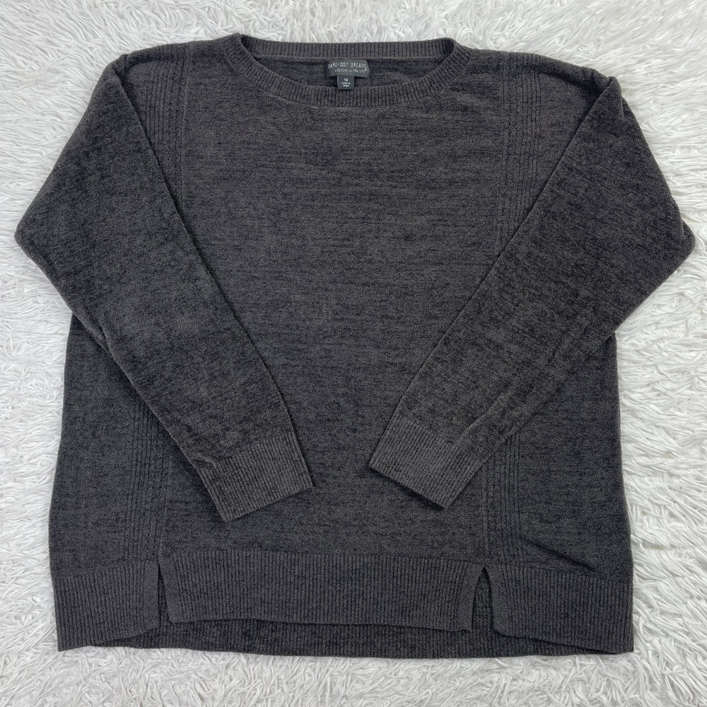 Barefoot Dreams Sweater Womens 1X Carbon CozyChic Ultra Lite Dockside Pullover